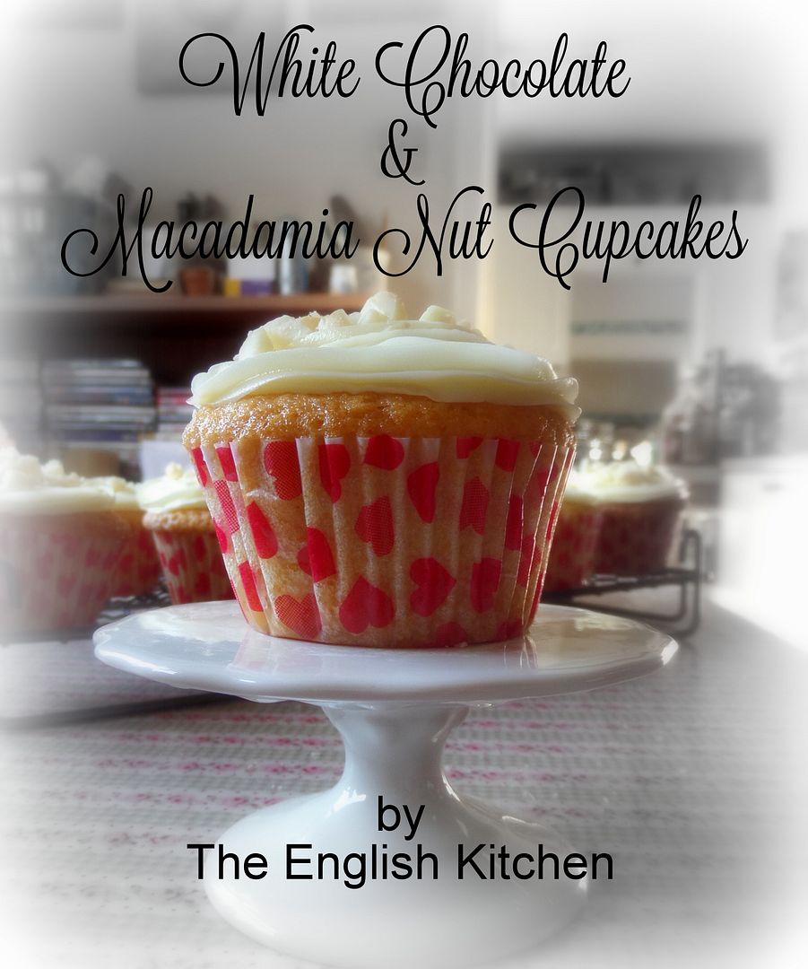 The English Kitchen White Chocolate and Macadamia Nut Cupcakes